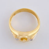 Anillo Cruz Diamantado 5.9 g / T9 Dos Oros Amarillo Blanco 18K