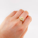 Anillo Cruz Diamantado 5.9 g / T9 Dos Oros Amarillo Blanco 18K