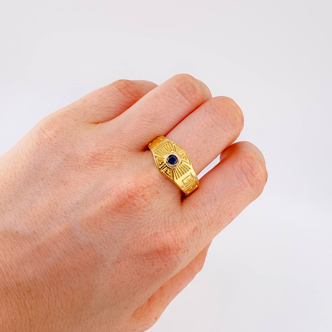 Anillo Patron Griego 7.1 g / T10 1/2 Oro Amarillo 18K