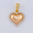 Dije Corazón 2.45 g / 2.5 cm Dos Oros Amarillo Blanco 18K