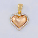 Dije Corazón 2.45 g / 2.5 cm Dos Oros Amarillo Blanco 18K