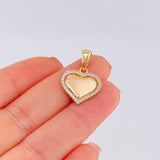 Dije Corazón 2.45 g / 2.5 cm Dos Oros Amarillo Blanco 18K