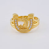 Anillo Herradura Caballo Mate 7.1 g / T9 3/4 Oro Amarillo 18K