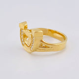 Anillo Herradura Caballo Mate 7.1 g / T9 3/4 Oro Amarillo 18K