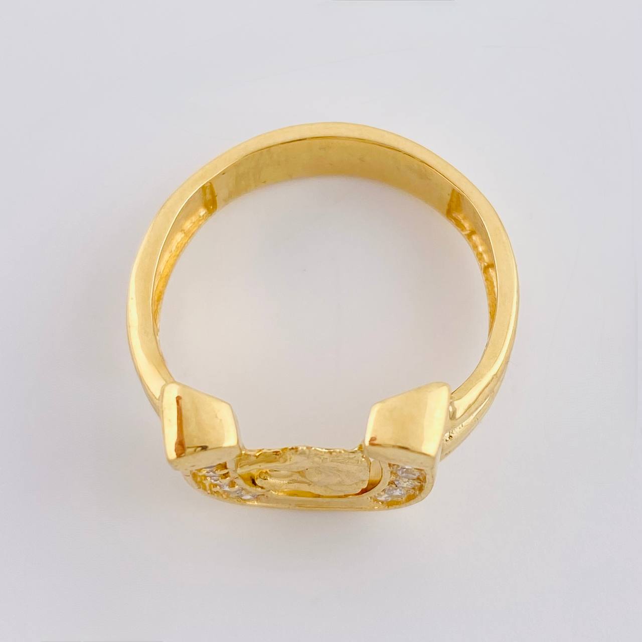 Anillo Herradura Caballo Mate 7.1 g / T9 3/4 Oro Amarillo 18K
