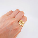 Anillo Herradura Caballo Mate 7.1 g / T9 3/4 Oro Amarillo 18K