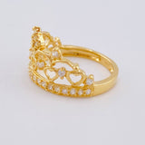 Anillo Corona Corazones 2.9 g / T6 1/4 Oro Amarillo 18K
