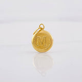 Dije Circulo Letra M 0.35g / 1.6cm Oro Amarillo 18K