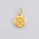 Dije Circulo Letra M 0.35g / 1.6cm Oro Amarillo 18K
