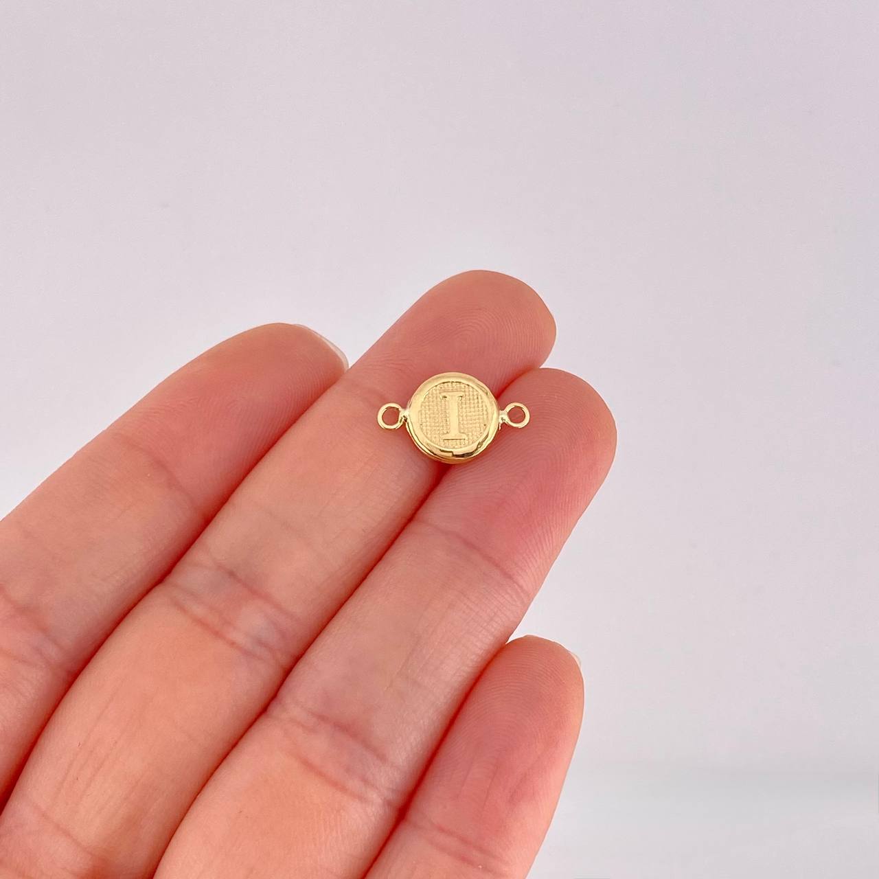 Herraje Circulo Letra I 0.4g / 1.5cm Oro Amarillo 18K
