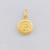 Dije Circulo Letra P 0.4g / 1.6cm Oro Amarillo 18K