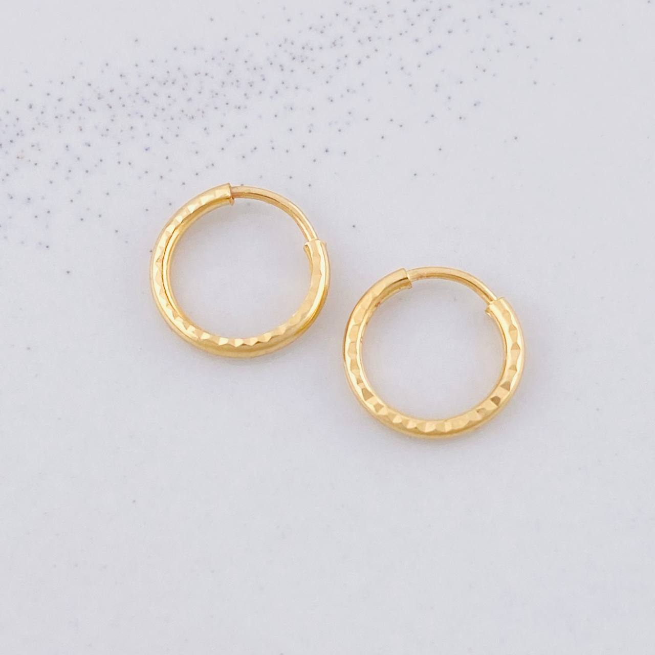 Candongas Aro Rayado 0.45g / 0.9cm Oro Amarillo 18K