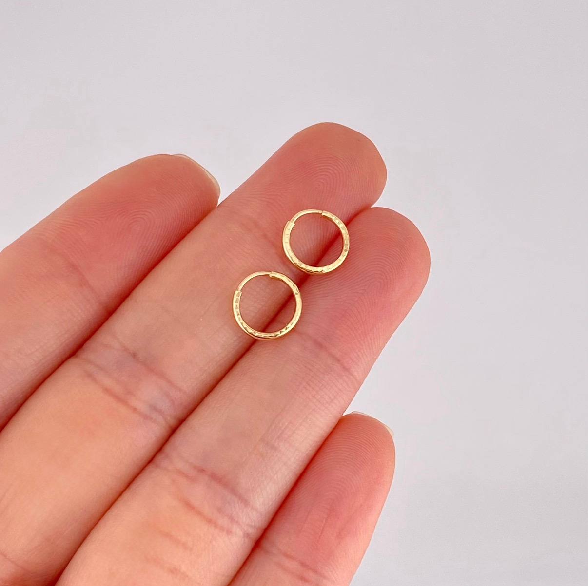 Candongas Aro Rayado 0.45g / 0.9cm Oro Amarillo 18K