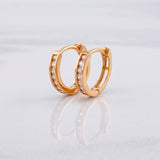 Candongas Medio Carril 1.95g / 1.3cm Oro Rosa 18K