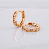 Candongas Medio Carril 1.85g / 1.3cm Oro Rosa 18K