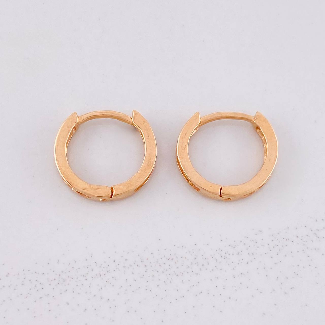 Candongas Medio Carril 1.95g / 1.3cm Oro Rosa 18K