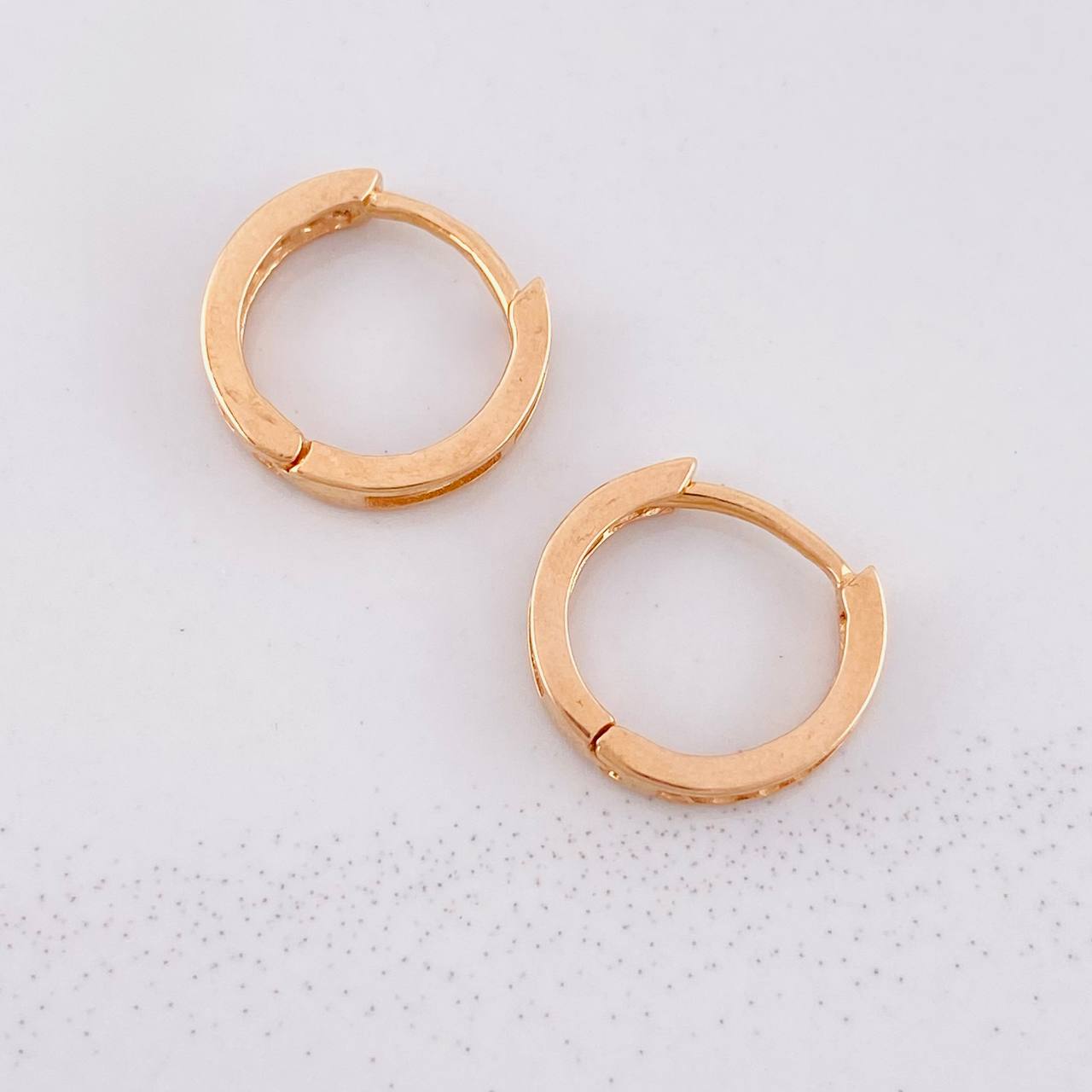 Candongas Medio Carril 1.95g / 1.3cm Oro Rosa 18K