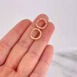 Candongas Medio Carril 1.95g / 1.3cm Oro Rosa 18K
