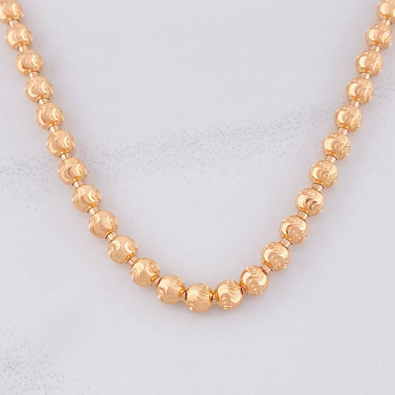 Cadena Militar Diamantada Media Luna 24.1g / 50cm / 5mm Oro Rosa 18K