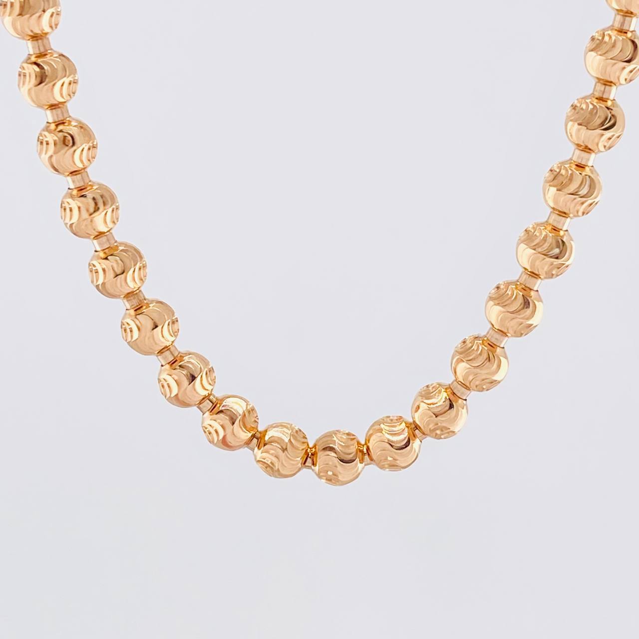 Cadena Militar Diamantada Media Luna 24.1g / 50cm / 5mm Oro Rosa 18K