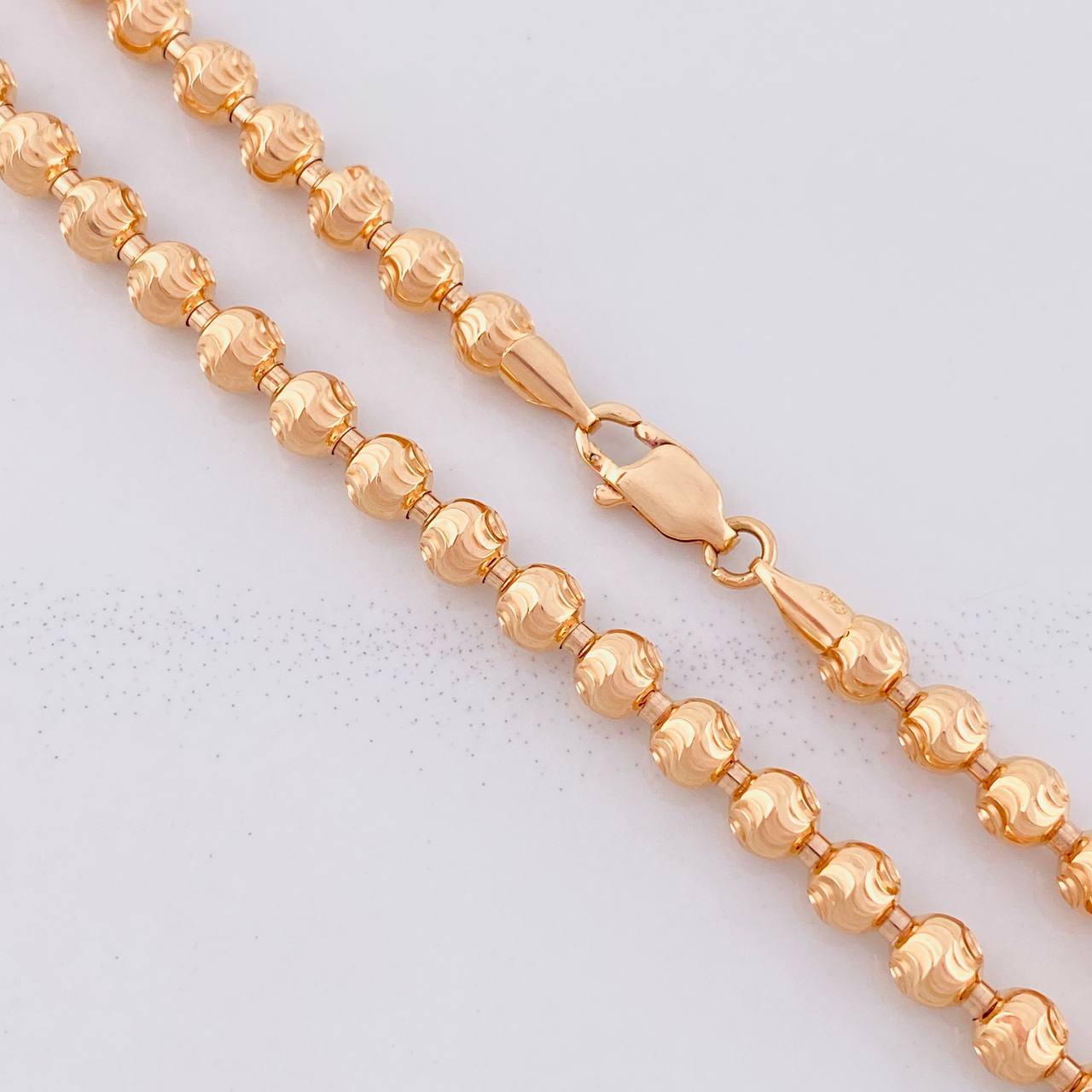 Cadena Militar Diamantada Media Luna 24.1g / 50cm / 5mm Oro Rosa 18K