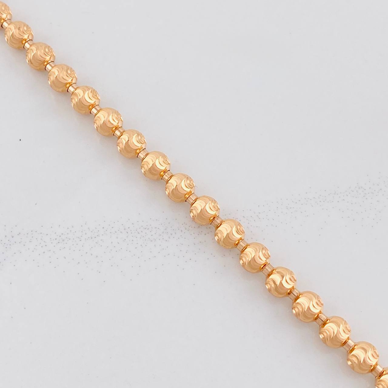Cadena Militar Diamantada Media Luna 24.1g / 50cm / 5mm Oro Rosa 18K