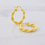 Candongas Doble Textura 1.95g / 2cm Oro Amarillo 18K