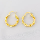 Candongas Doble Textura 1.95g / 2cm Oro Amarillo 18K