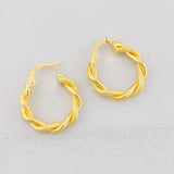 Candongas Doble Textura 2.1g / 2cm Oro Amarillo 18K