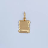 Dije Placa Pergamino 0.65gr / 2.3*1.1cm / Liso Oro Amarillo 18K &