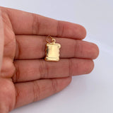 Dije Placa Pergamino 0.65gr / 2.3*1.1cm / Liso Oro Amarillo 18K &