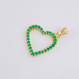Dije Corazon Silueta Esmeraldas 56 pts 1.7gr / 2.5cm / Oro Amarillo 18K