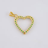 Dije Corazon Silueta Esmeraldas 56 pts 1.7gr / 2.5cm / Oro Amarillo 18K