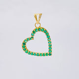 Dije Corazon Silueta Esmeraldas 56 pts 1.7gr / 2.5cm / Oro Amarillo 18K