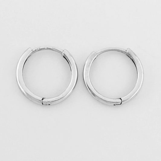 Candongas Aro Liso 2.45g / 1.6cm Oro Blanco 18K