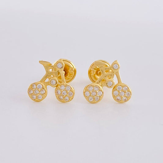 Topos Bicicleta Amarillo 1.3g / 8.8mm Oro Blanco 18K