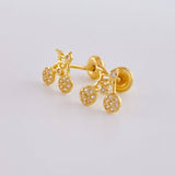 Topos Bicicleta Amarillo 1.3g / 8.8mm Oro Blanco 18K