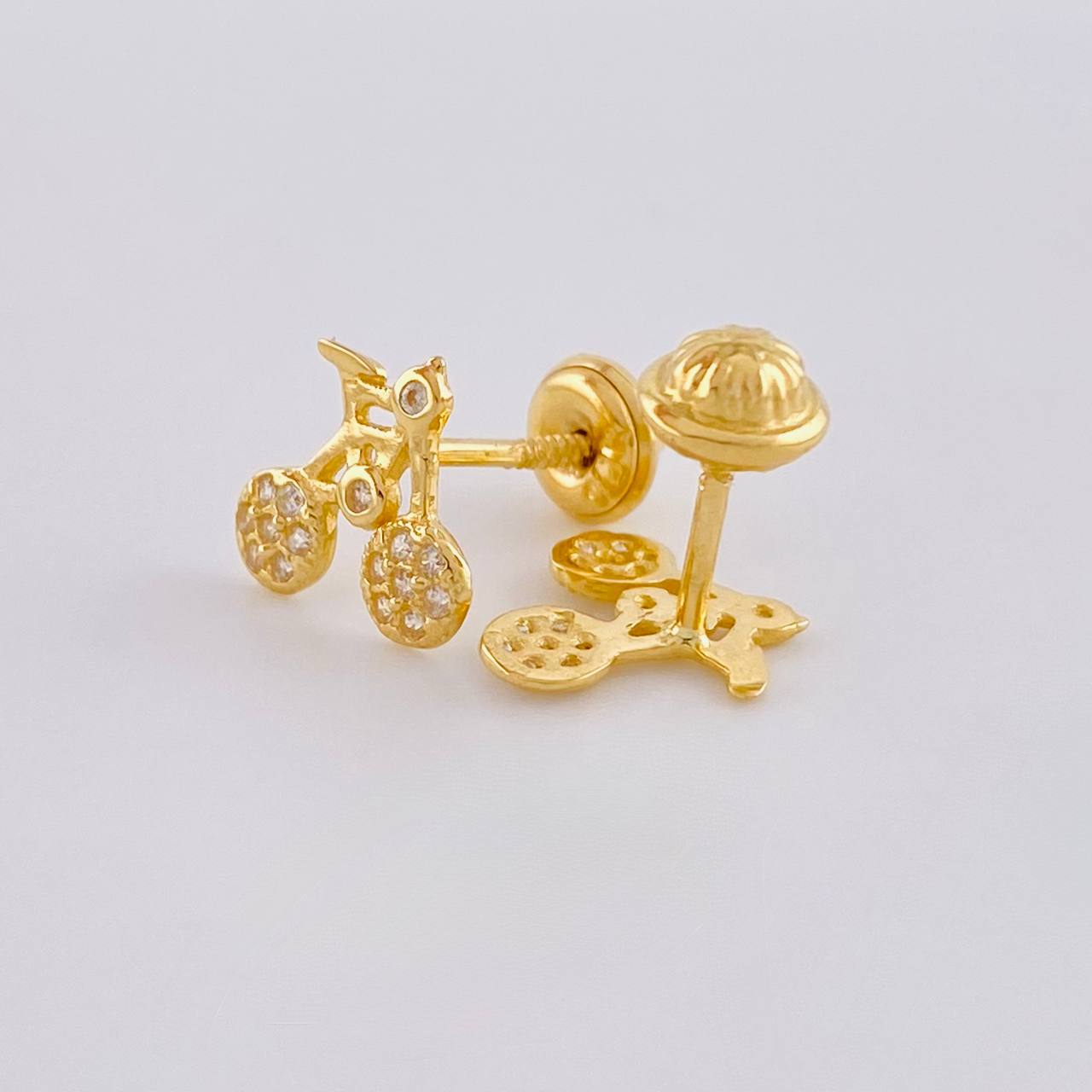 Topos Bicicleta Amarillo 1.3g / 8.8mm Oro Blanco 18K