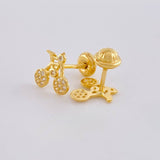 Topos Bicicleta Amarillo 1.3g / 8.8mm Oro Blanco 18K