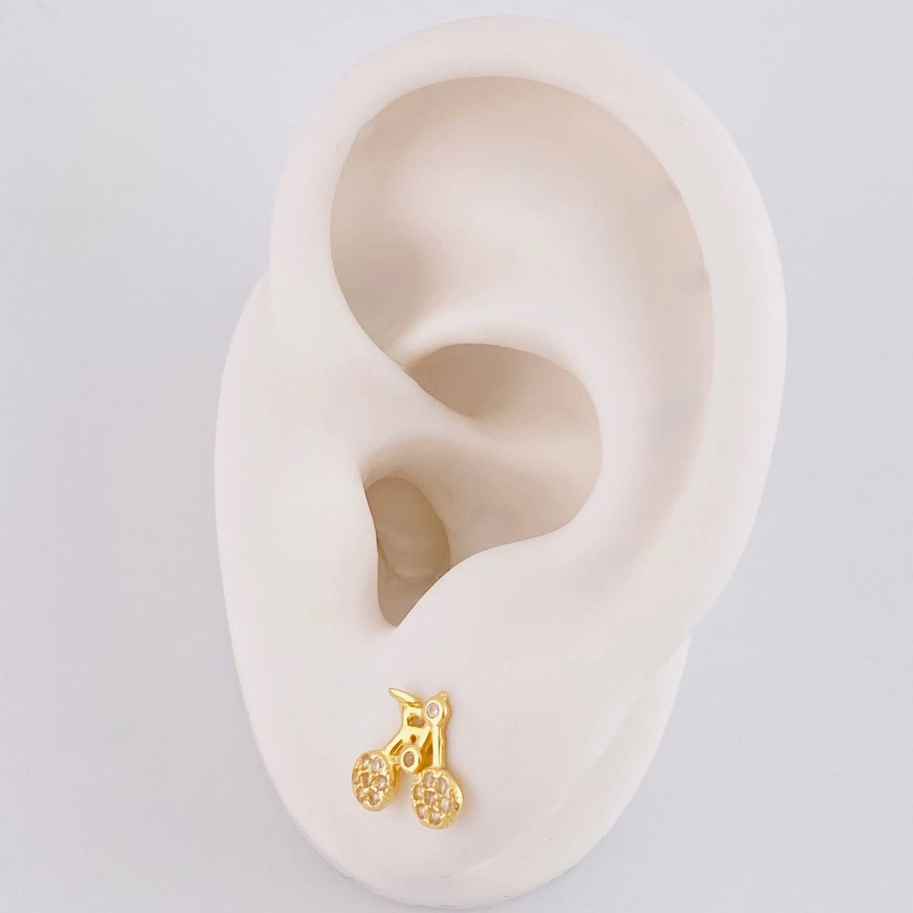 Topos Bicicleta Amarillo 1.3g / 8.8mm Oro Blanco 18K