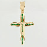 Dije Cruz Resplandor Esmeraldas 63pts 11.6g / 5.4cm Oro Amarillo 18K