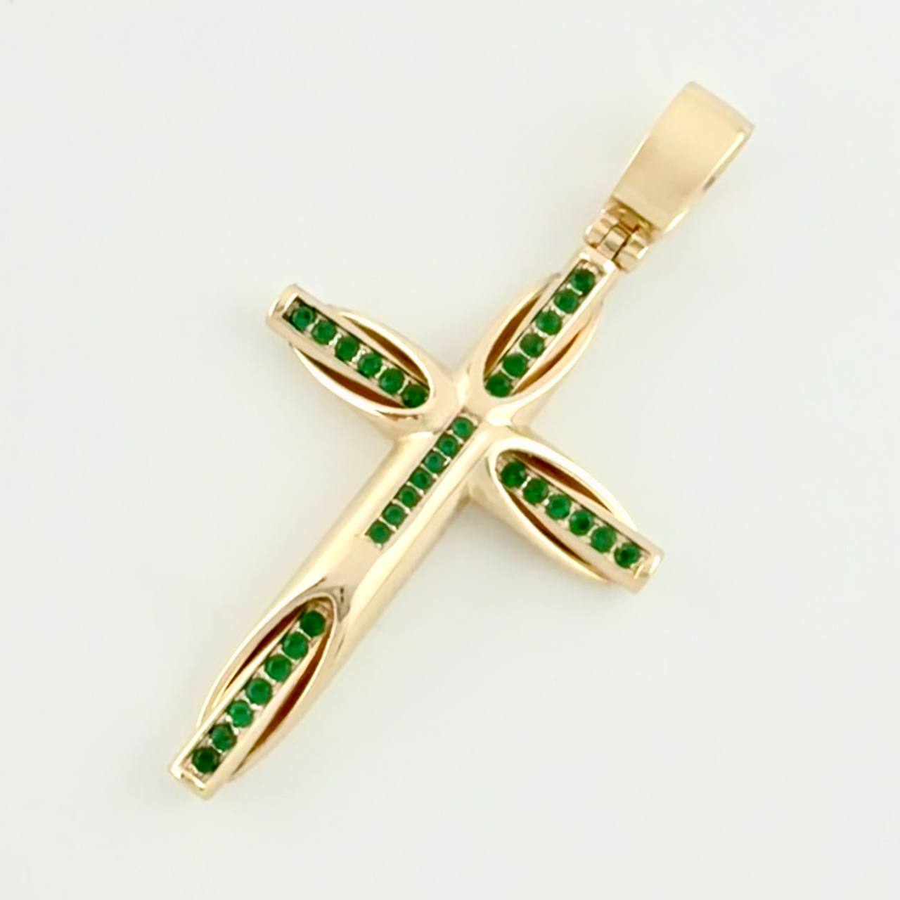 Dije Cruz Resplandor Esmeraldas 63pts 11.6g / 5.4cm Oro Amarillo 18K
