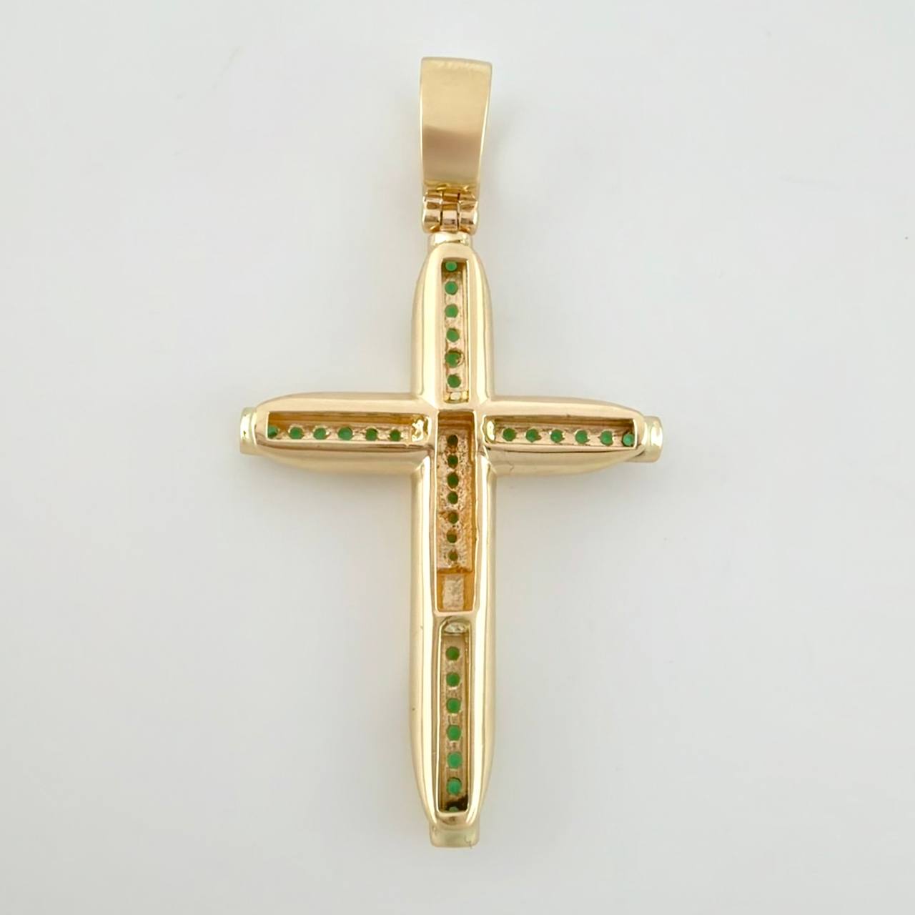 Dije Cruz Resplandor Esmeraldas 63pts 11.6g / 5.4cm Oro Amarillo 18K