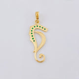 Dije Caballo Abstracto de Mar Esmeraldas 17pts 1.55g / 3.2cm Oro Amarillo 18K
