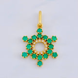 Dije Aro Estrellado 2.55gr / 2.9cm / Esmeraldas 84 pts - Diamantes Blancos 20 pts Oro Amarillo (Joya)