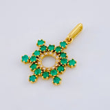 Dije Aro Estrellado 2.55gr / 2.9cm / Esmeraldas 84 pts - Diamantes Blancos 20 pts Oro Amarillo (Joya)