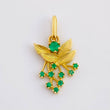 Dije Hojas Ramillete 2.25gr / 2.5cm / Esmeraldas 32pts Oro Amarillo 18K (Joya)