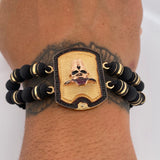 Pulsera Negra Pirata 11gr / Oro 18K &