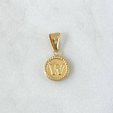 Dije Letra W 0.65gr / 2cm / Circulo Bordeado Oro Amarillo 18K