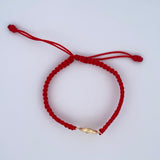 Pulsera Roja Herradura Caballo 1.2gr / Oro 18K &